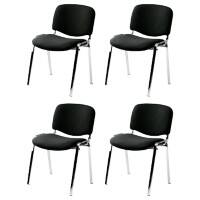 Nowy Styl Visitor Chair ISO Plus Fabric Black Pack of 4