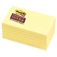Post-it Super Sticky Notes 127 x 76 mm Canary Yellow Rectangular 12 Pads of 90 Sheets