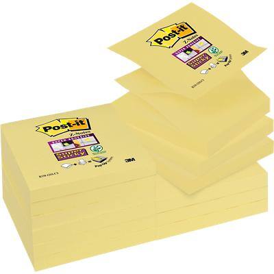 Post-it Super Sticky Z-Notes 76 x 76 mm Yellow Pack of 12 of 90 notes