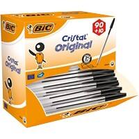 BIC Cristal Original Ballpoint Pen Medium 0.4 mm Black Pack of 100
