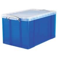 Really Useful Box Plastic Storage 84 Litre Blue, Transparent 440 x 710 x 380 mm