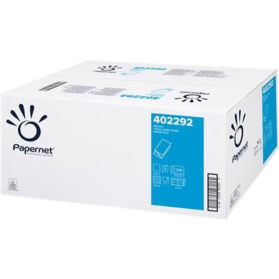 Papernet Special Hand Towels V-fold White 2 Ply 402292 Pack of 15 of 210 Sheets
