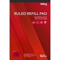 Viking Refill Pad Adhesive A4+ Ruled Paper Soft Cover Red Perforated 160 Pages 80 Sheets Pack of 5