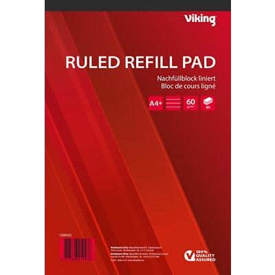 Viking Notepad Adhesive A4+ Ruled Paper Soft Cover Blue Perforated 160 Pages 80 Sheets Pack of 5