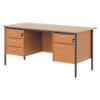 Rectangular Straight Desk with Beech Coloured MFC Top and Grey Frame Cantilever Legs Classic Plus 1800 x 800 x 725 mm