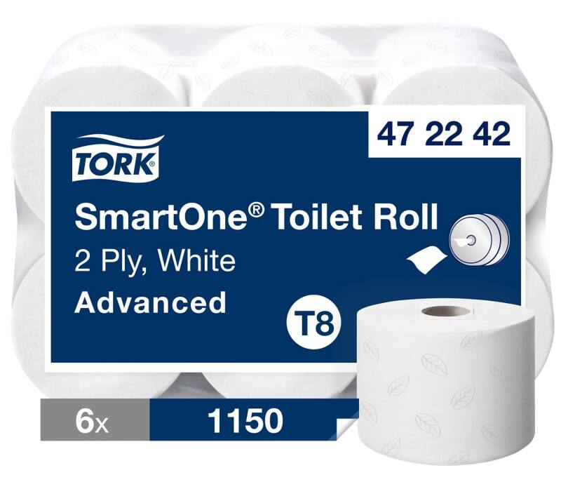 Tork T8 Advanced Toilet Roll 2 Ply 472242 6 Rolls of 1150 Sheets