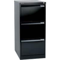Bisley Steel Filing Cabinet 3 Drawers Lockable 470 x 622 x 1,016 mm Black