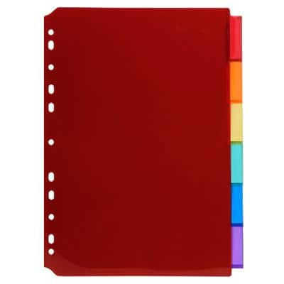 Exacompta Blank Dividers A4+ Assorted Multicolour 6 Part PP (Polypropylene) 11 Holes 3906E