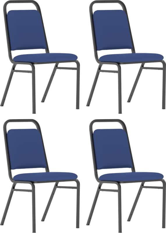 Dynamic Stacking Visitor Chair Black & Blue Pack of 4