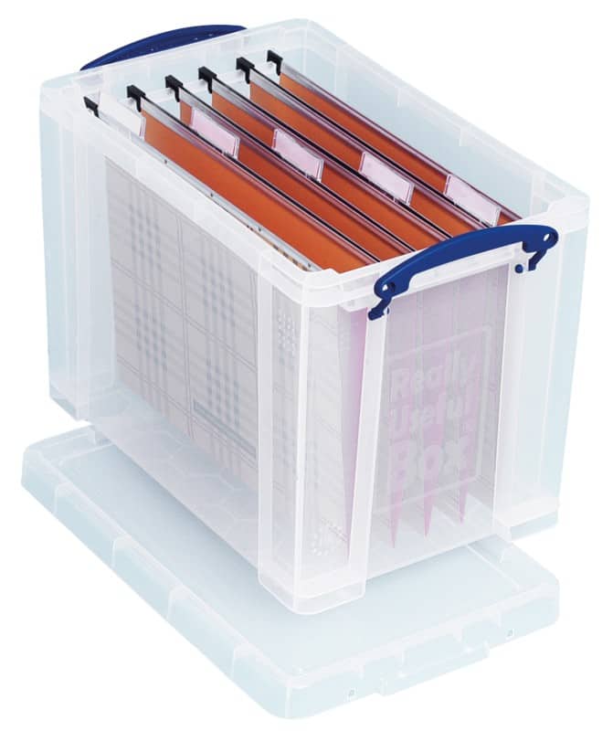 Really Useful Box Plastic Storage 24 Litre Transparent 270 x 290 x 465 mm