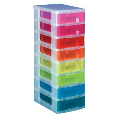 Really Useful Box 8 x 7 Litre Plastic Drawer Unit Assorted 300 x 420 x 925 mm