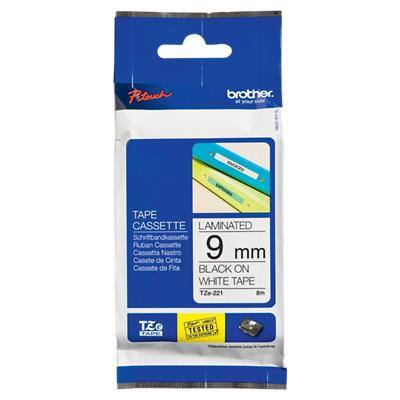 Brother P-touch Labelling Tape Authentic TZe-221 Adhesive Black on ...