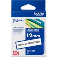 Brother TZe-231 Authentic Label Tape Self Adhesive Black Print on White 12 mm  x 8m