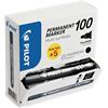Pilot 100 Permanent Marker Fine Bullet 1 mm Black Non Refillable Pack of 20