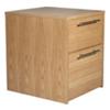 Alphason Rectangular Veneer Pedestal with Oak Coloured Melamine Top and 2 Drawers Oakwood Pedestal 450 x 500 x 570mm