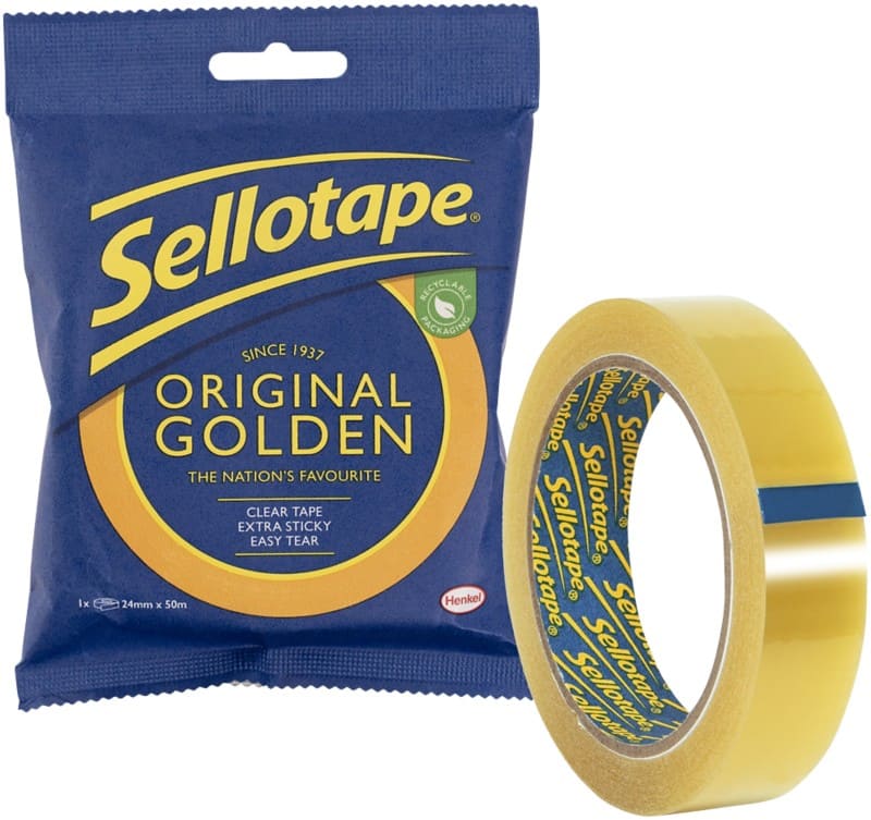 Sellotape Tape Original Golden Gold 24 mm (W) x 50 m (L)