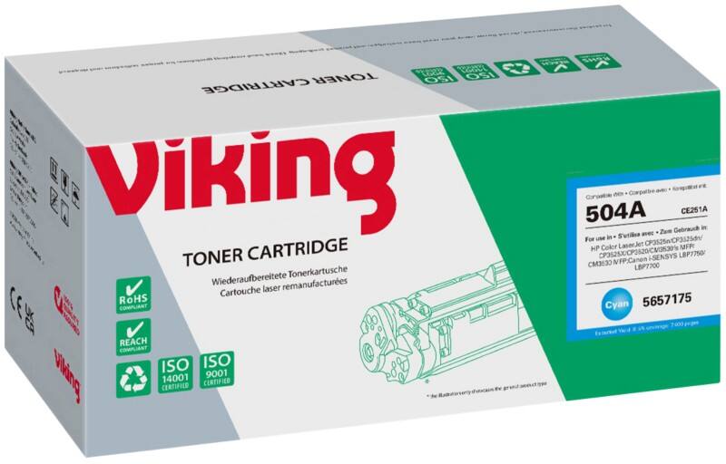 Viking 504A Compatible HP Toner Cartridge CE251A Cyan