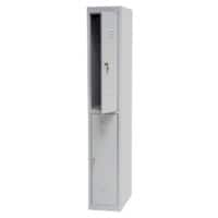 Realspace Metal Locker Base Unit 2 Doors 1 nest Key lock 300 x 500 x 1,800 mm Grey