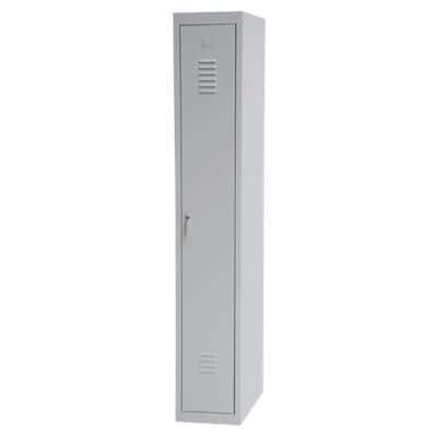 Realspace Metal Locker Base Unit with 1 Door Key Lock180 x 30 x 50 cm Grey