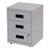 Realspace Pedestal with 3 Lockable Drawers Metal 400 x 400 x 510mm Grey