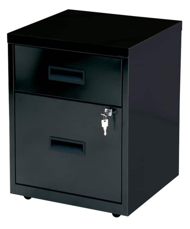 Viking Realspace Pedestal with 2 Lockable Drawers Metal 400 x 400 x 510mm Black