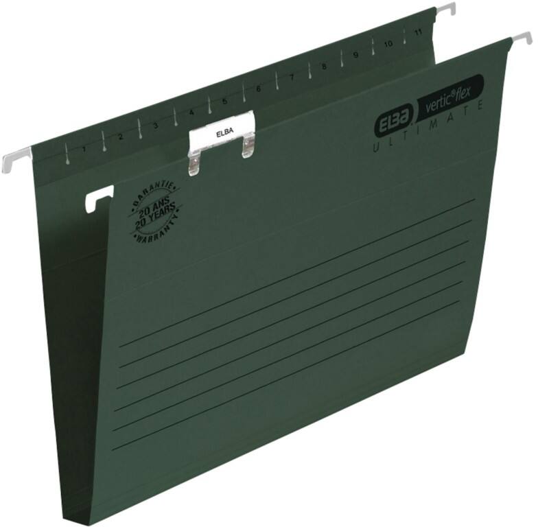 ELBA Verticfile Ultimate Suspension File A4, Foolscap 30 mm Green Pack of 50
