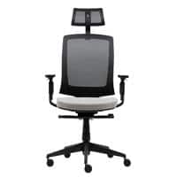Realspace Synchro Tilt Ergonomic Office Chair with 3D Armrest and Adjustable Seat Mesh Karl Ergo Black & Grey