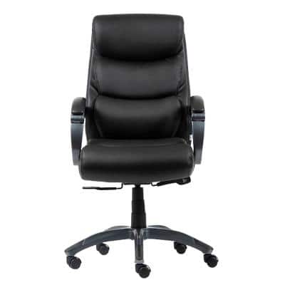 Realspace Synchro Tilt Executive Chair with Armrest and Adjustable Seat Thor Bonded Leather Black