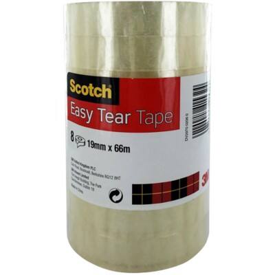 Scotch Tape Easy Tear 19 mm x 66 m Transparent 8 Rolls | Viking Direct UK