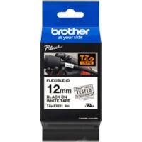 Brother TZEFX231 P-Touch Labelling Tape Authentic Adhesive Black on White 12 mm x 8 m