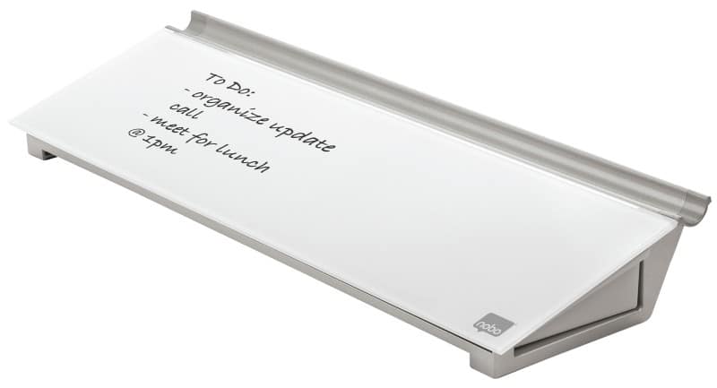 Nobo Desktop Whiteboard Pad 1905174 With Dry Erase Glass Surface 45.8 x 15.4 cm Brilliant White