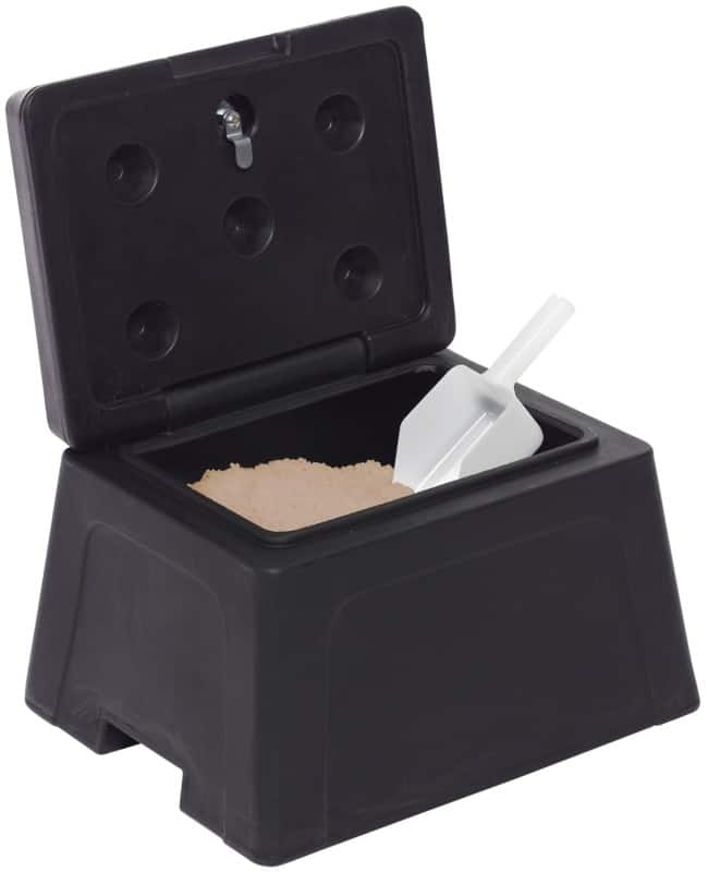 25 Litre Lockable Grit Bin with a Bag of Rock Salt and Scoop