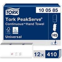 Tork Peakserve Hand Towels H5 White 1 Ply 100585 410 Sheets Pack of 12