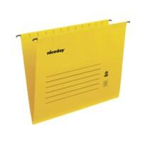 Niceday Vertical Suspension File Foolscap V Base 220gsm Yellow Pack of 25