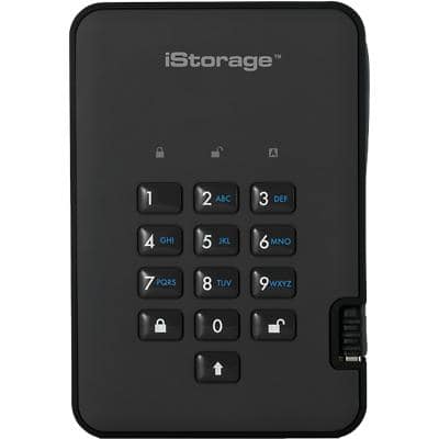 iStorage 2 TB Portable Encrypted Hard Drive diskAshur 2 USB 3.1 Black