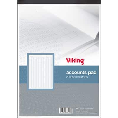 Viking Account Pads 8 Cash Columns A4 80 Pages