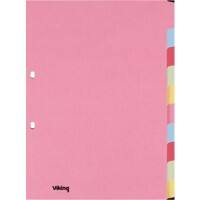 Office Depot Blank Dividers A5 Assorted Multicolour 10 Part Cardboard Rectangular 2 Holes