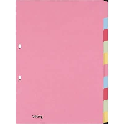 Office Depot Blank Dividers A5 Assorted Multicolour 10 Part Cardboard Rectangular 2 Holes