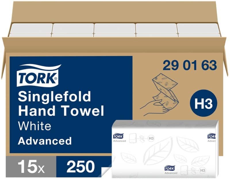 Tork Advanced White V-fold Hand Towels H3, 15