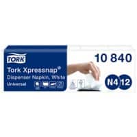 Tork Xpressnap® White Napkin N4, Universal, 1/4 Fold 1-ply, 21 cm x 33 cm, 5 x 225 napkins, 10840