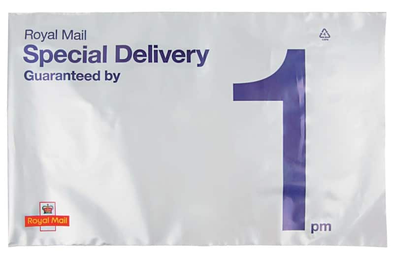 Royal Mail C4 Special Delivery Envelopes Plain Silver Pack of 5