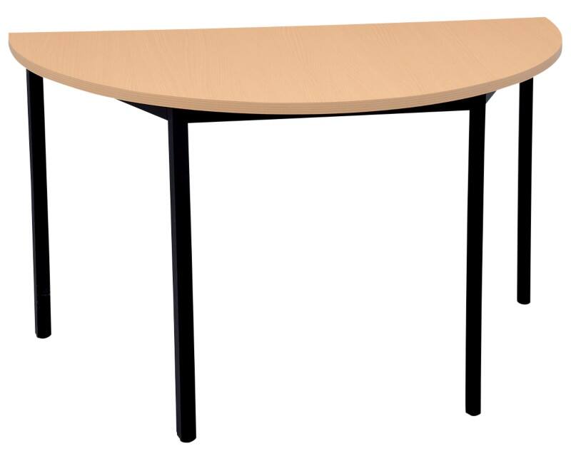 Viking Realspace Semi-circular Meeting Room Table Beech MFC (Melamine Faced Chipboard), Steel Black 1,400 x 700 x 750 mm