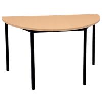 Niceday Semi-circular Meeting Room Table Beech Melamine Faced Chipboard, Steel Black 1,400 x 700 x 750 mm