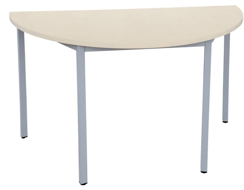 Viking Realspace Semi-circular Meeting Room Table Maple MFC (Melamine Faced Chipboard), Steel Silver 1,200 x 600 x 750 mm