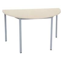 Niceday Semicircular Meeting Room Table with Maple Coloured MFC & Aluminium Top and Silver Frame 1200 x 600 x 750 mm