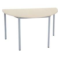 Niceday Semi-circular Meeting Room Table Maple MFC (Melamine Faced Chipboard), Steel Silver 1,200 x 600 x 750 mm