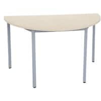Niceday Semi-circular Meeting Room Table Maple MFC (Melamine Faced Chipboard), Steel Silver 1,200 x 600 x 750 mm