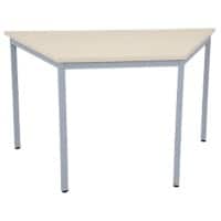 Niceday Trapezoidal Table Maple MFC (Melamine Faced Chipboard), Steel Silver 1,400 x 700 x 750 mm
