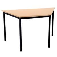 Niceday Trapezoidal Table with Beech Coloured MFC & Aluminium Top and Silver Frame 1400 x 700 x 750 mm