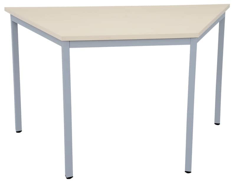 Viking Realspace Trapezoidal Table Maple MFC (Melamine Faced Chipboard), Steel Silver 1,200 x 600 x 750 mm
